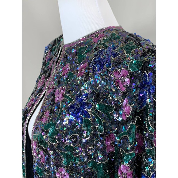 Vtg Sequin Top Sequin Evening Cocktail Holiday Party Christmas New Years Wedding - Picture 8 of 11